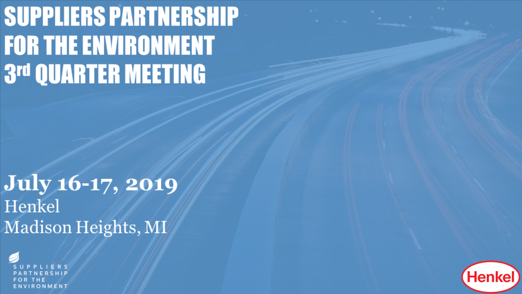 Save Date: SP Q3 2019 Meeting at Henkel