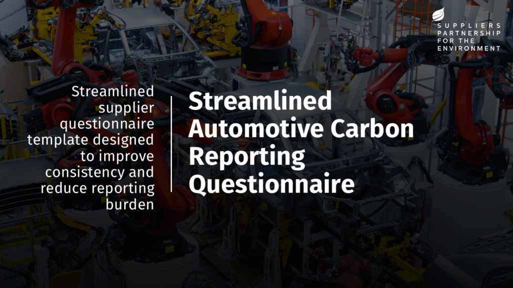 Streamlined Automotive Carbon Reporting Questionnaire