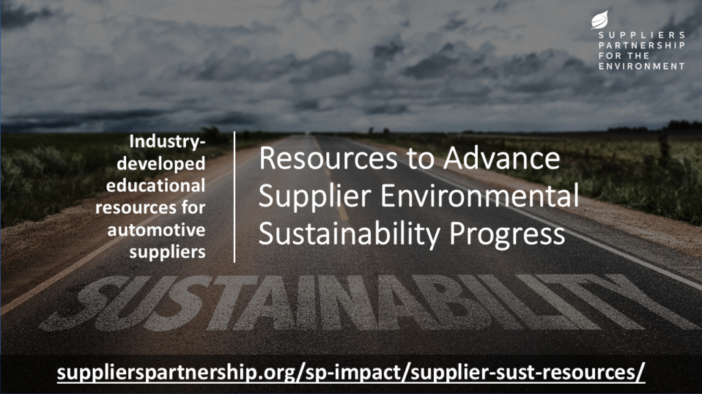 Resources to Advance Supplier Environmental Sustainability Progress