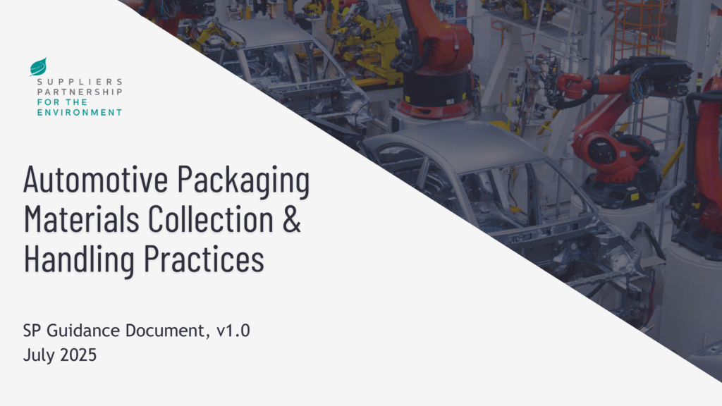 Developed through SP's Sustainable Packaging Work Group, the document provides voluntary, practical recommendations to support consistent and efficient recovery of recyclable packaging materials across the automotive value chain.